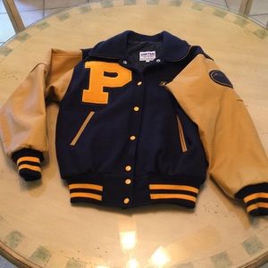 Varsity Cheering Leather/ Wool Jacket Small